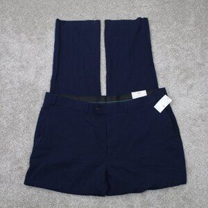 Perry Ellis Suit Pants NWT Mens 43 Blue Solid Twill‎ Unhemmed Dress Slacks